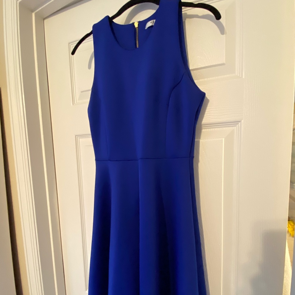 Blue Fit and Flare Cocktail Dress